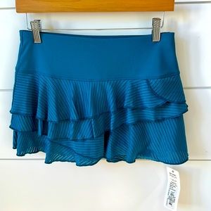 Lucky in Love tennis/pickleball skirt in blue-green, never worn, NWT